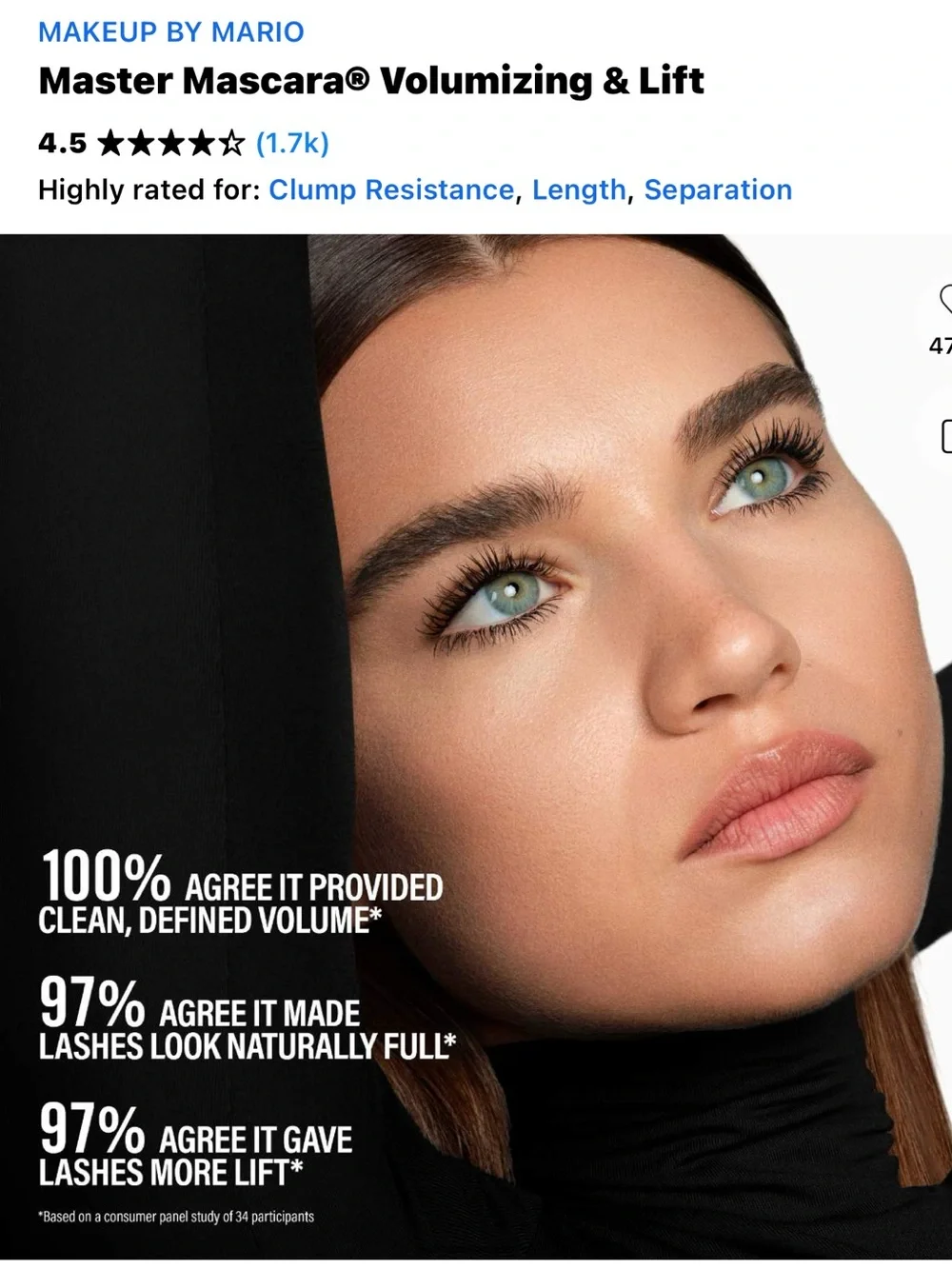 Makeup by Mario master Black Volumizing & Lift mascara